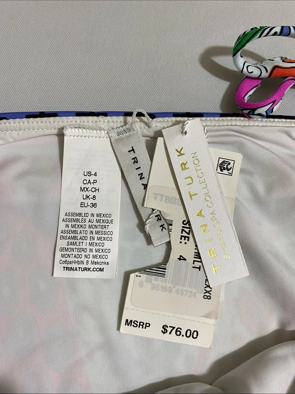 TRINA TURK Floral Print String Bikini Bottom Women's Size 4